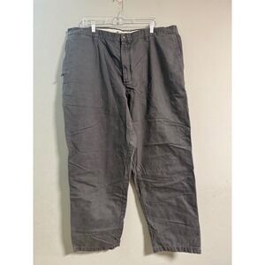 Columbia Mens 44x32 Canvas Utility Pants Grey Carpenter Outdoor Hiking Workwear